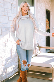 Gray Cowl Neck Shift Tunic Top