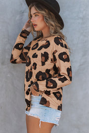 Bella Love Boutique California LLC Tops/Long Sleeve Tops Leopard Print Long Sleeve Loose Top