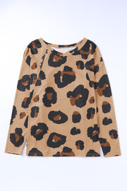 Bella Love Boutique California LLC Tops/Long Sleeve Tops Leopard Print Long Sleeve Loose Top