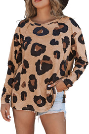 Bella Love Boutique California LLC Tops/Long Sleeve Tops Leopard Print Long Sleeve Loose Top