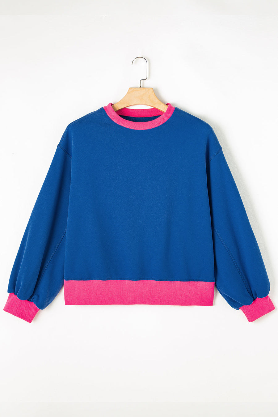 Bella Love Boutique California LLC Tops/Sweatshirts & Hoodies Blue Colorblock Bubble Sleeve Sweatshirt