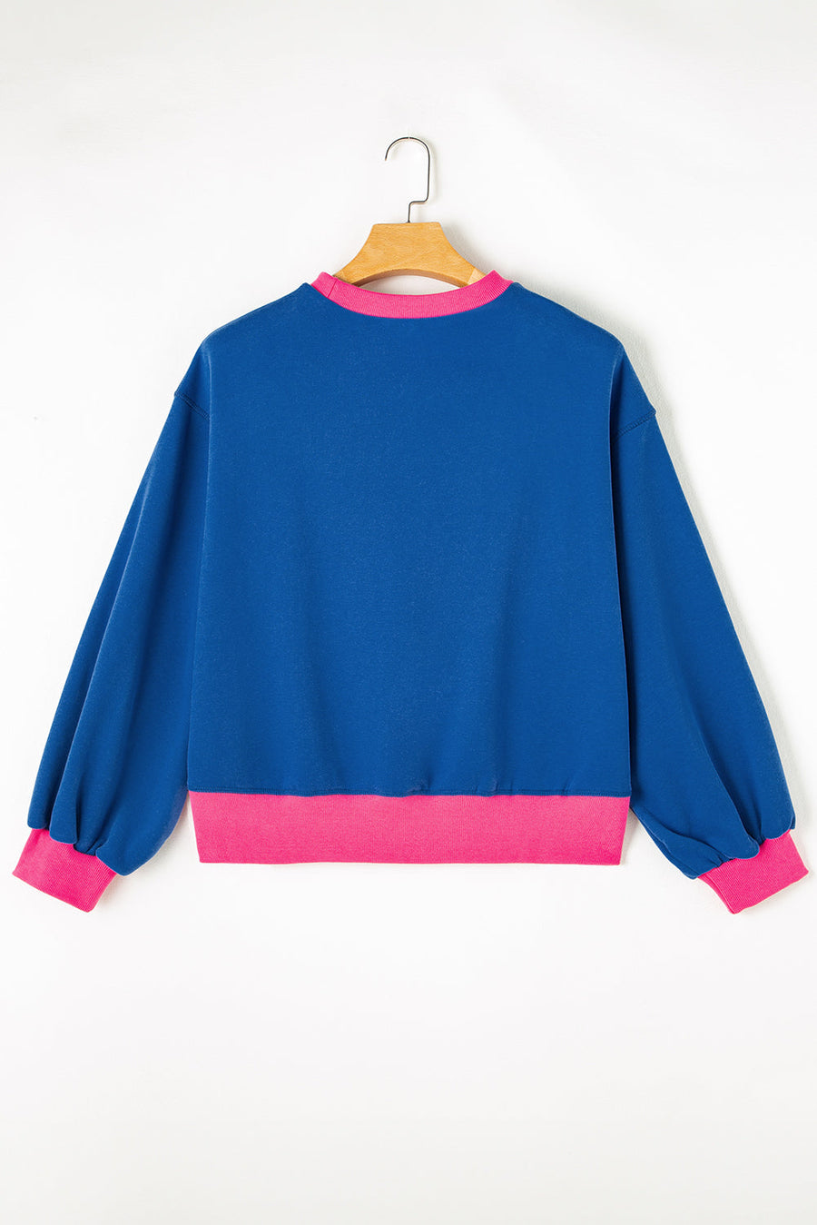 Bella Love Boutique California LLC Tops/Sweatshirts & Hoodies Blue Colorblock Bubble Sleeve Sweatshirt