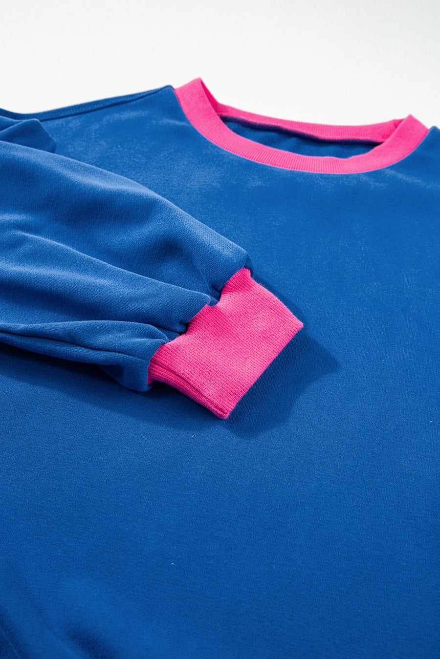 Bella Love Boutique California LLC Tops/Sweatshirts & Hoodies Blue Colorblock Bubble Sleeve Sweatshirt