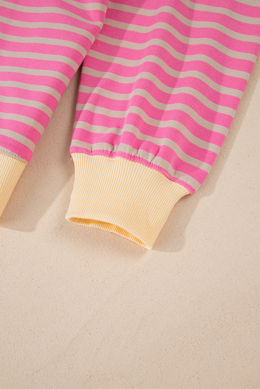 Bella Love Boutique California LLC Tops/Sweatshirts & Hoodies Casual Stripe Colorblock Drop Shoulder Oversize Sweatshirt