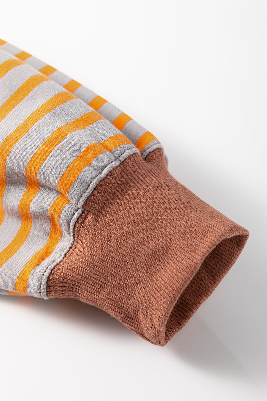Bella Love Boutique California LLC Tops/Sweatshirts & Hoodies Casual Stripe Colorblock Drop Shoulder Oversize Sweatshirt