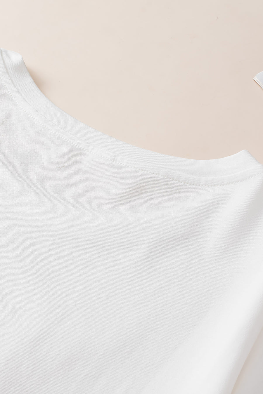 Bella Love Boutique California LLC Tops/Tops & Tees White Colorblock Star Patched Half Sleeve Oversized Tee