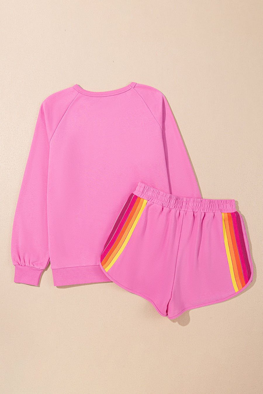 Bella Love Boutique California LLC Two Piece Sets/Short Sets Bonbon Striped Accent Pullover and Shorts Two Piece Casual Set