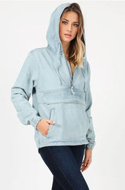 Blue Age Coats & Jackets Women Denim Jean Jacket with Hood