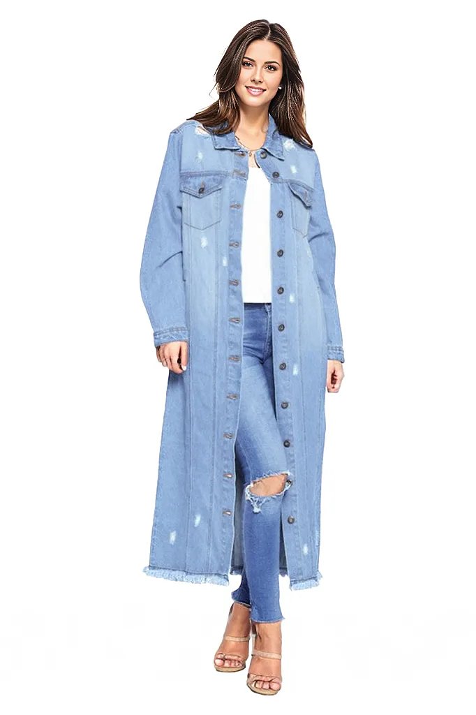 Blue Age DENIM LONG JACKETS DISTRESSED WASHED