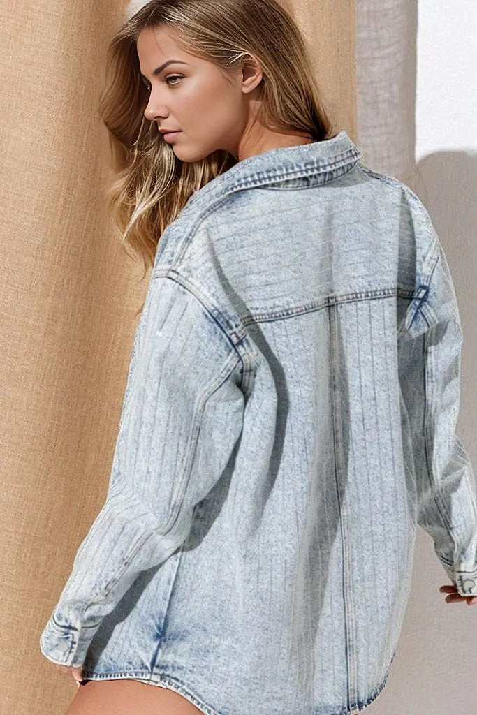 Sparkle Stone Stripe Denim Jacket