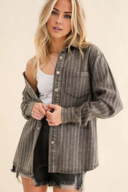 Sparkle Stone Stripe Denim Jacket