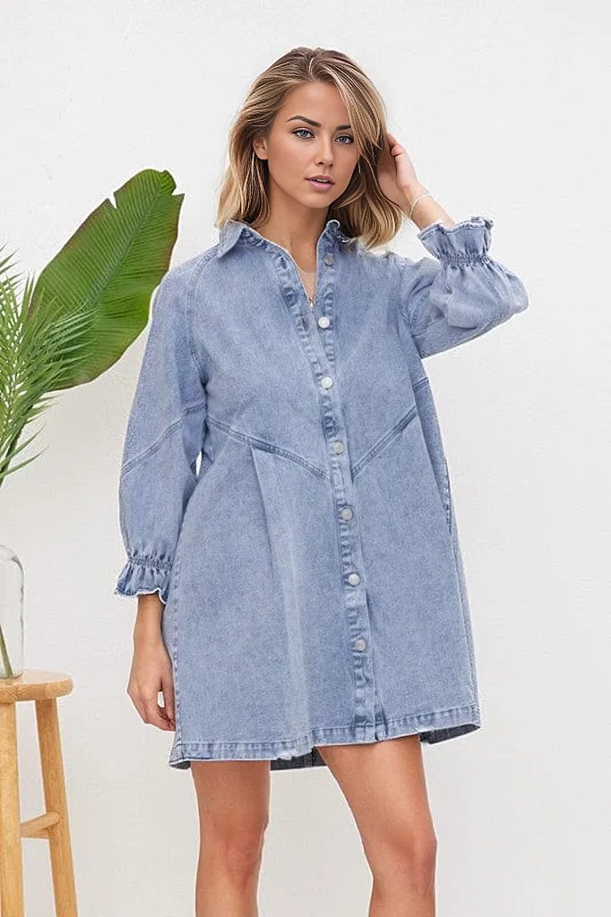 Blue B Dresses Washed Denim Dress