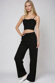 Bustier Cami Top & Slant Straight Pants