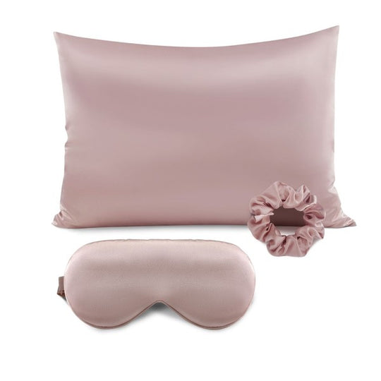 Dani & Em Health & Beauty Blush / 1 Satin Pillowcase Sleep Mask Scrunchie Gift Set