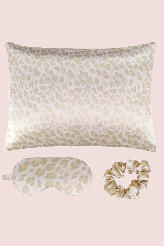 Dani & Em Health & Beauty Satin Pillowcase Sleep Mask Scrunchie Gift Set