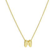 Dani & Em Mini Bubble Initial Letter Personalized Necklace