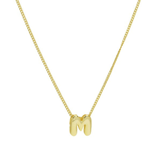 Dani & Em Mini Bubble Initial Letter Personalized Necklace