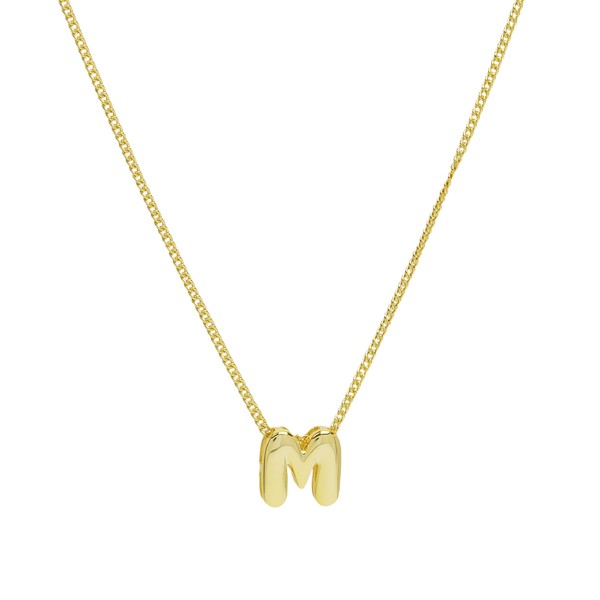 Dani & Em Mini Bubble Initial Letter Personalized Necklace