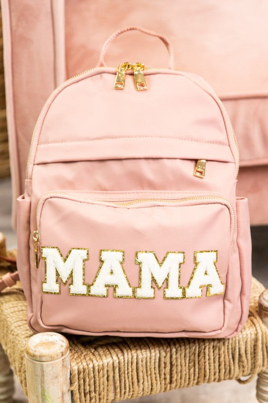 Dani & Em Tote Bags Pink / 1 MAMA Lux Backpack Gold Zipper Bag