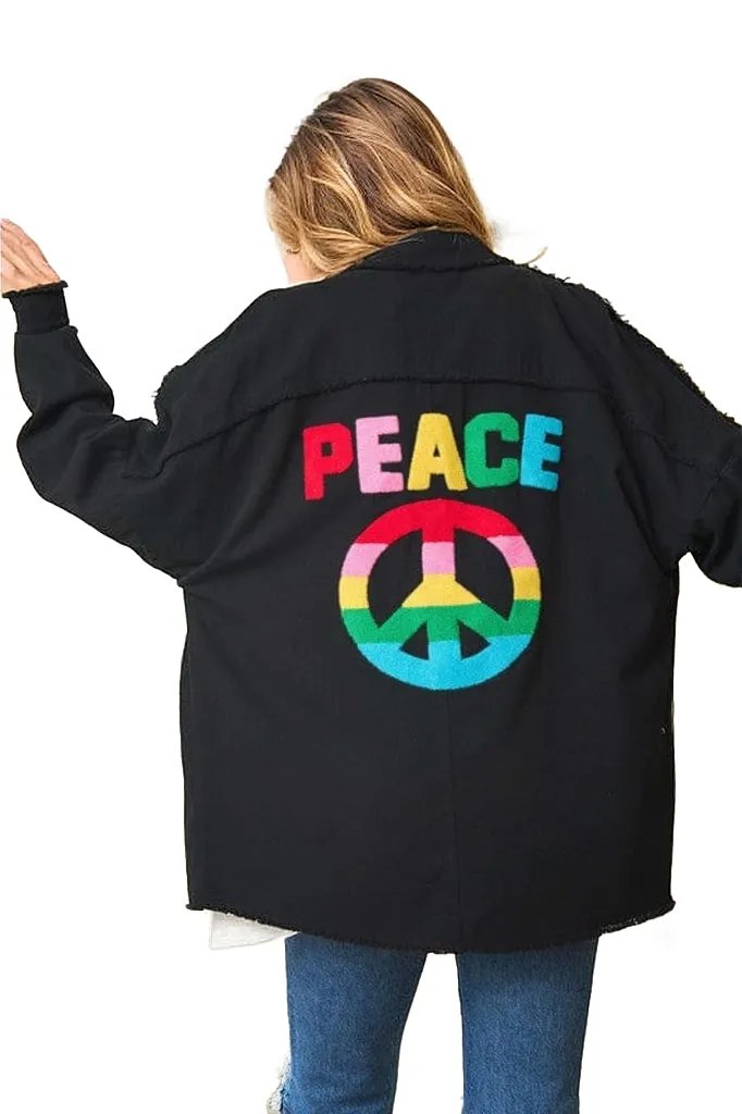 Peace Multi Colored Letters Shirt