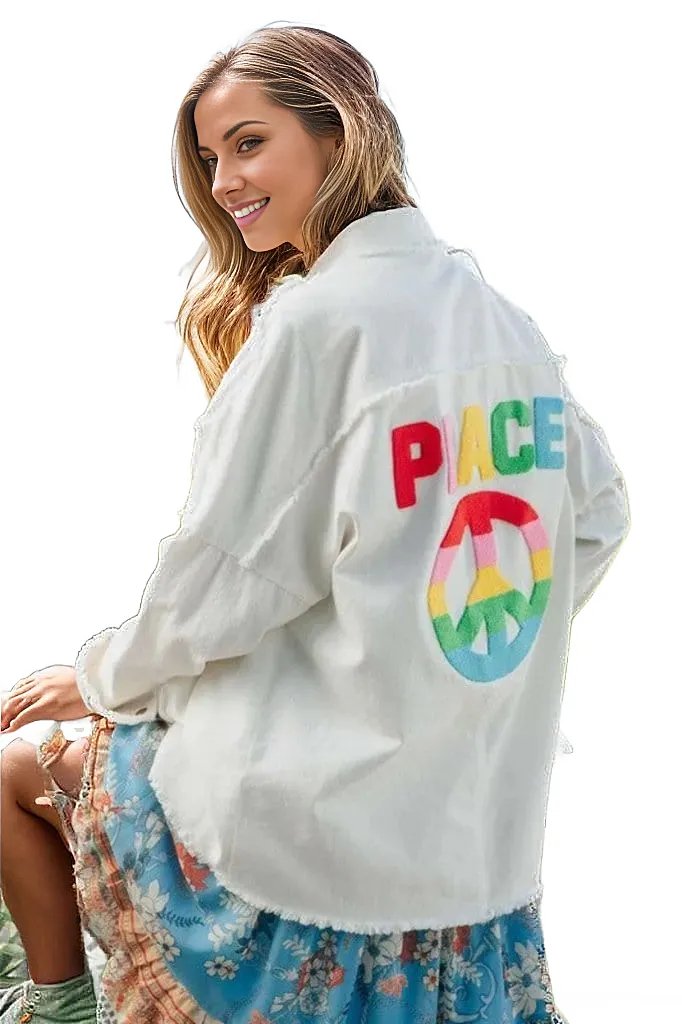 Peace Multi Colored Letters Shirt