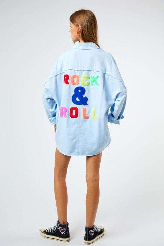 Rock n Roll Multi Colored Letters Shirt