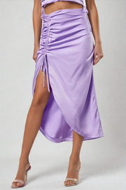 Do + Be Collection Skirts LAVENDER / S Side Gathered Sexy Skirt