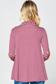 e Luna STRIPE JERSEY TURTLE NECK CASUAL TOP