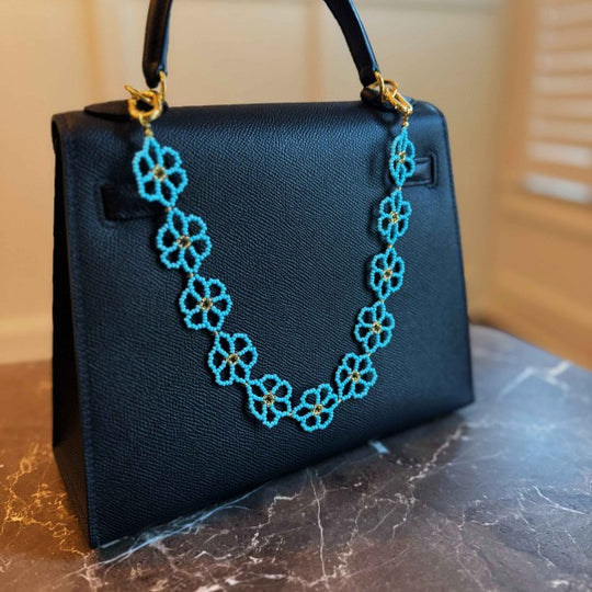 Ellison and Young Blue / OS Beaded Flower Bag Charm