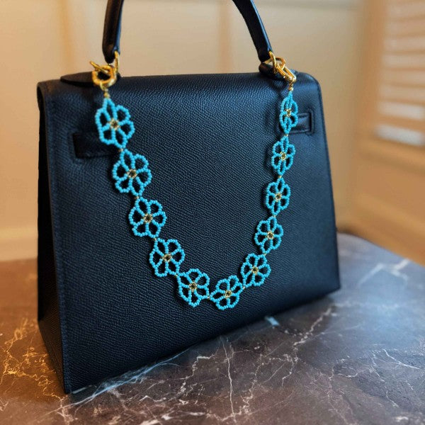 Ellison and Young Blue / OS Beaded Flower Bag Charm