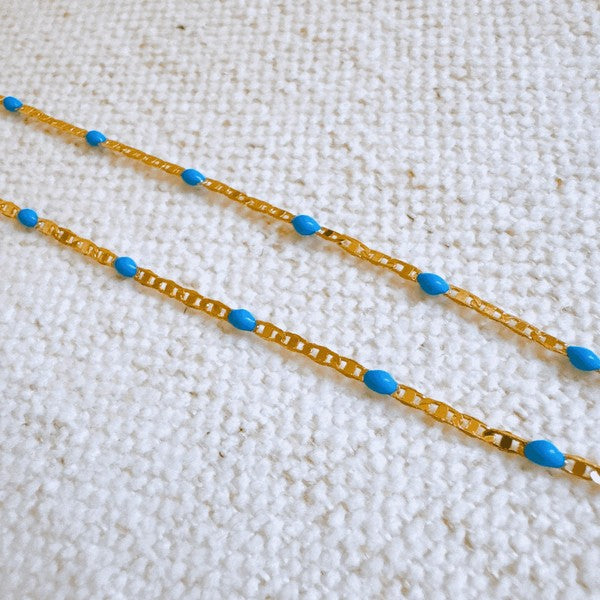 Ellison and Young Blue / OS Color Pop Enamel Chain Necklace