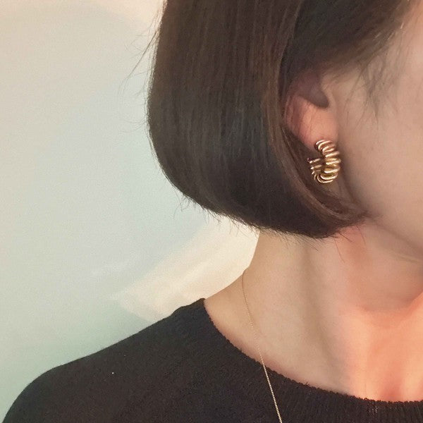 Ellison and Young Gold / OS Curly Cord Hoop Earrings