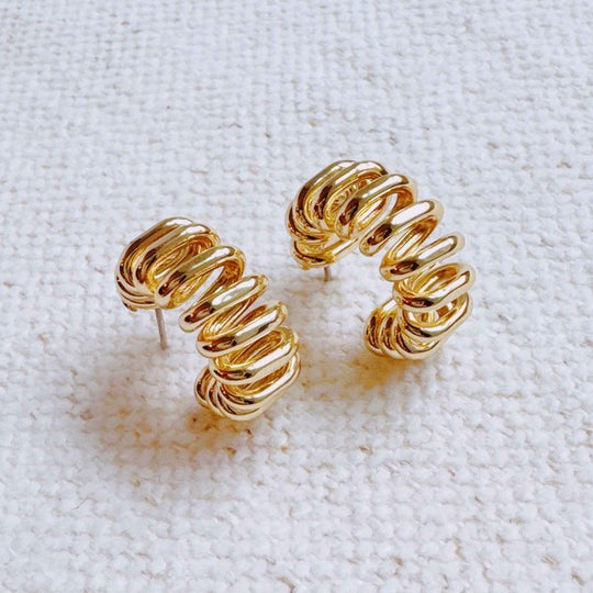 Ellison and Young Gold / OS Curly Cord Hoop Earrings
