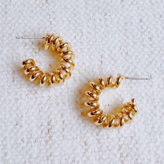 Ellison and Young Gold / OS Curly Cord Hoop Earrings
