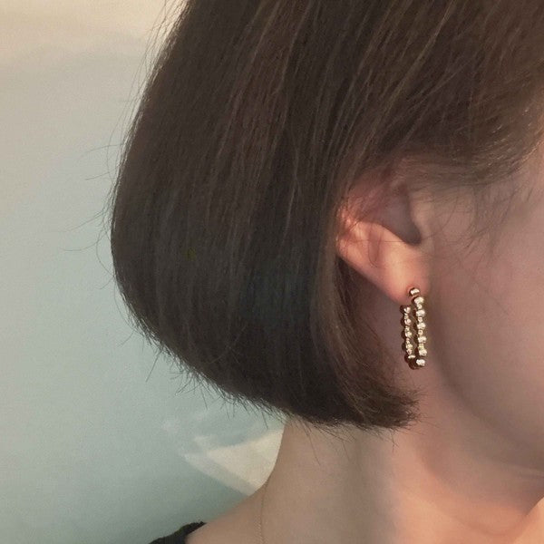 Ellison and Young Gold / OS Dotty Square Hoop Earrings