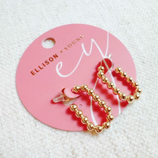 Ellison and Young Gold / OS Dotty Square Hoop Earrings
