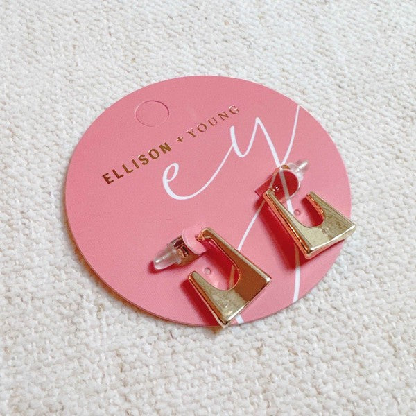 Ellison and Young Gold / OS Golden Square Hoop Earrings