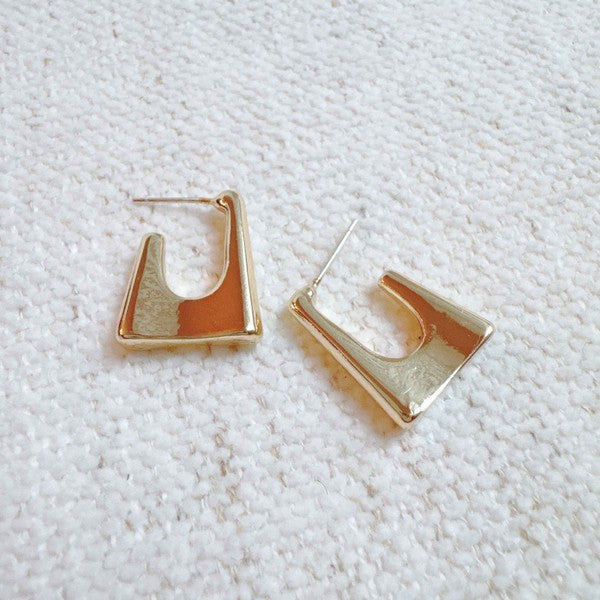 Ellison and Young Gold / OS Golden Square Hoop Earrings