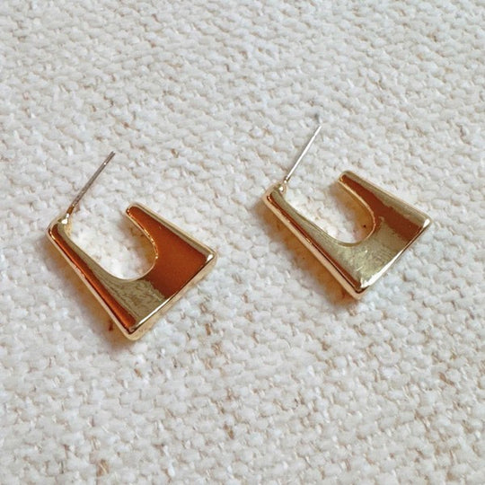 Ellison and Young Gold / OS Golden Square Hoop Earrings