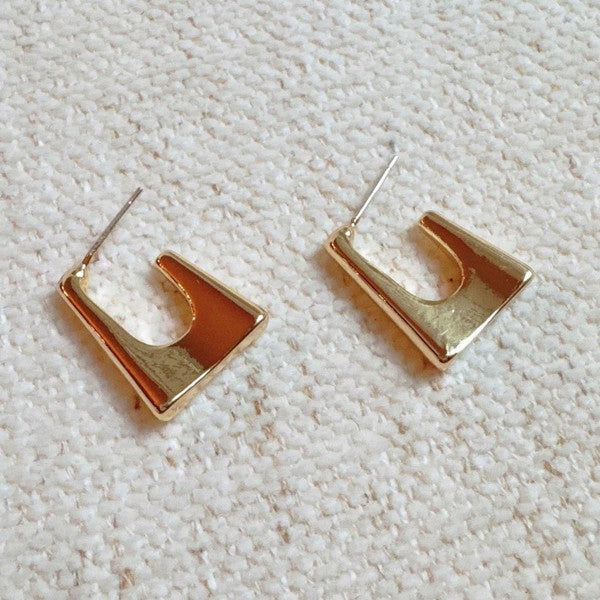 Ellison and Young Gold / OS Golden Square Hoop Earrings