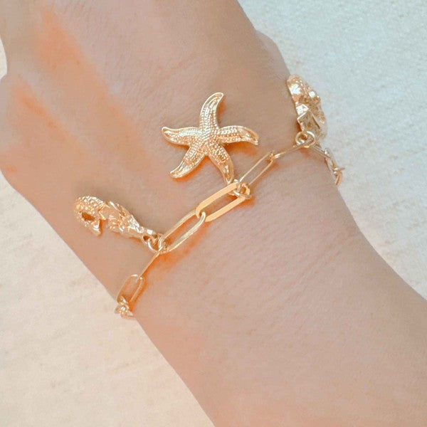 Ellison and Young Gold / OS Sea Side Multi Charm Bracelet