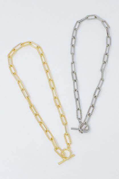 Ellison and Young Necklaces Gold / OS Toggle Chain Link Necklace