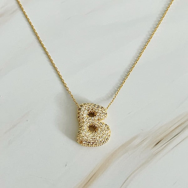 Ellison and Young Necklaces B / OS Crystal Bubble Initial Necklace