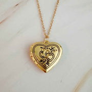 Nostalgic Heart Initial Open Locket Necklace