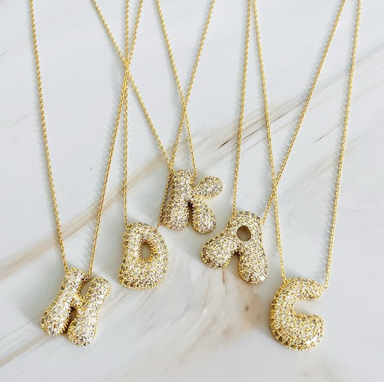 Ellison and Young Necklaces Crystal Bubble Initial Necklace