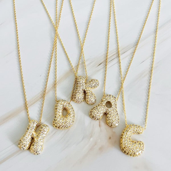 Ellison and Young Necklaces Crystal Bubble Initial Necklace