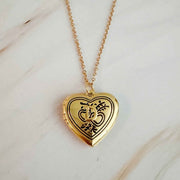 Ellison and Young Necklaces D / OS Nostalgic Heart Initial Open Locket Necklace