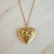 Ellison and Young Necklaces E / OS Nostalgic Heart Initial Open Locket Necklace