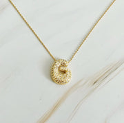 Ellison and Young Necklaces G / OS Crystal Bubble Initial Necklace