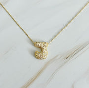 Ellison and Young Necklaces J / OS Crystal Bubble Initial Necklace